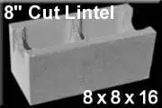 Cut lintel 8x8x16